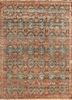 esh-1413 tabasco/balsam green red and orange wool and bamboo silk hand knotted Rug