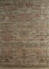 ESH-1414 Raw Sienna/Pastel Blue red and orange wool and silk hand knotted Rug