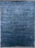 esk-316 indigo blue/medium gray blue wool and bamboo silk hand knotted Rug