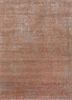 esk-324 burnt red/medium gray red and orange wool and bamboo silk hand knotted Rug
