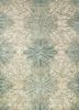 esk-400 antique white/sea blue ivory wool and bamboo silk hand knotted Rug