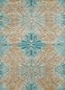 ESK-400 Mink/Light Turquoise beige and brown wool and bamboo silk hand knotted Rug