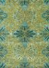 esk-400 lime green/peacock blue green wool and bamboo silk hand knotted Rug