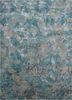 ESK-401 Light Turquoise/Dark Ivory blue wool and bamboo silk hand knotted Rug