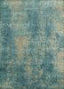 ESK-404 Sea Blue/Seaside Blue blue wool and bamboo silk hand knotted Rug