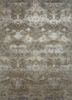 esk-405 medium gray/dark taupe beige and brown wool and bamboo silk hand knotted Rug