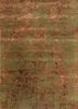 ESK-411 Swamp Green/Red Oxide green wool and bamboo silk hand knotted Rug