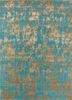 esk-418 cool aqua/swamp green blue wool and bamboo silk hand knotted Rug