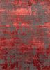 esk-431 dark gray/red lacquer red and orange wool and bamboo silk hand knotted Rug