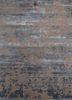 esk-431 warm taupe/marine blue beige and brown wool and bamboo silk hand knotted Rug