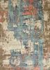 esk-439 antique white/pearl blue blue wool and bamboo silk hand knotted Rug