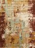 esk-439 coral/sky blue red and orange wool and bamboo silk hand knotted Rug