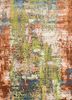 esk-439 copper tan/lime green red and orange wool and bamboo silk hand knotted Rug