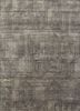 esk-472 ashwood/medium gray grey and black wool and bamboo silk hand knotted Rug