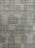 esk-472 classic gray/pearl blue grey and black wool and bamboo silk hand knotted Rug