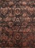 esk-624 anthracite/coral blue wool and bamboo silk hand knotted Rug