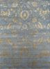 esk-624 steel blue/venetian gold blue wool and bamboo silk hand knotted Rug