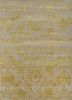 esk-624 antique white/vibrant yellow ivory wool and bamboo silk hand knotted Rug