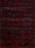 esk-624 red/ebony red and orange wool and bamboo silk hand knotted Rug