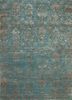 esk-632 light turquoise/gray brown blue wool and bamboo silk hand knotted Rug