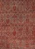 esk-632 dark taupe/ruby red grey and black wool and bamboo silk hand knotted Rug