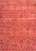 esk-632 shell coral/deep claret red and orange wool and bamboo silk hand knotted Rug