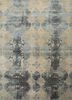 esk-661 ivory/soft gray ivory wool and bamboo silk hand knotted Rug