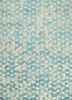 esk-680 white/jamaican aqua ivory wool and bamboo silk hand knotted Rug
