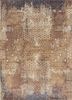 esk-9010 antique white/orange spice beige and brown wool and bamboo silk hand knotted Rug