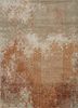 esk-9012 pumpkin/silver red and orange wool and bamboo silk hand knotted Rug