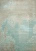 esk-9012 light sea mist/dark ivory blue wool and bamboo silk hand knotted Rug