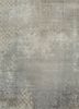 esk-9012 soft gray/dark ivory grey and black wool and bamboo silk hand knotted Rug