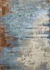 esk-9017 skyline blue/antique white blue wool and bamboo silk hand knotted Rug