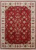 fpr-201 ruby red/creamy white red and orange wool hand knotted Rug