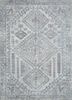 hwb-1001 white/dusty blue grey and black wool and bamboo silk hand loom Rug