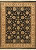 jv-36 ebony/sand grey and black wool hand knotted Rug