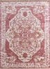 lca-16 white/desert rose pink and purple wool hand knotted Rug