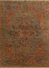 lca-16 gray brown/red orange beige and brown wool hand knotted Rug