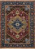 lca-202 vintage claret/navy blue red and orange wool hand knotted Rug