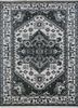 lca-202 white/ebony grey and black wool hand knotted Rug