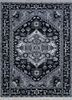 lca-202 ebony/white grey and black wool hand knotted Rug
