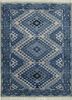 LCA-2353 Antique White/Evening Blue ivory wool hand knotted Rug