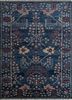 LCA-603 Medieval Blue/Deep Ruby blue wool hand knotted Rug