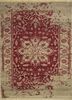 lca-63 silver/vintage claret red and orange wool hand knotted Rug