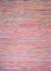 satrangi pink and purple wool and bamboo silk hand knotted Rug
