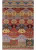 inaam red and orange wool and bamboo silk hand knotted Rug