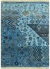 Kane green wool and bamboo silk hand knotted Rug
