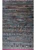 Dil Khush grey and black wool and bamboo silk hand knotted Rug