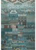 Barfi blue wool and bamboo silk hand knotted Rug