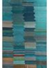 Fuwaarein blue wool and bamboo silk hand knotted Rug